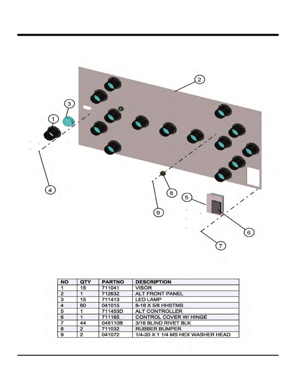 Eclipse 2220/se, Alt 15 light led front panel | Allmand Brothers 2220/SE User Manual | Page 40 / 46