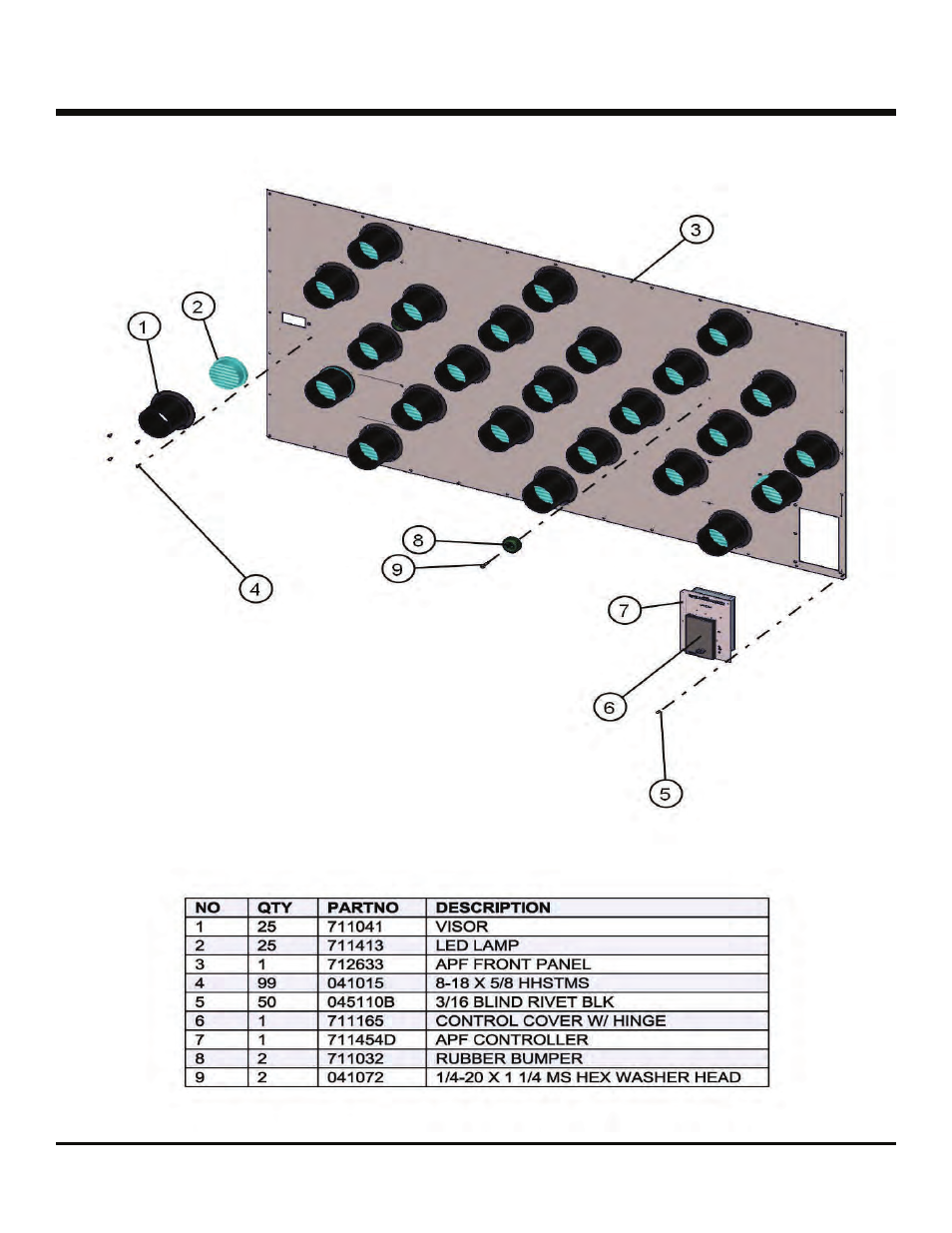 Eclipse 2220/se, Apf 25 led front panel | Allmand Brothers 2220/SE User Manual | Page 41 / 46