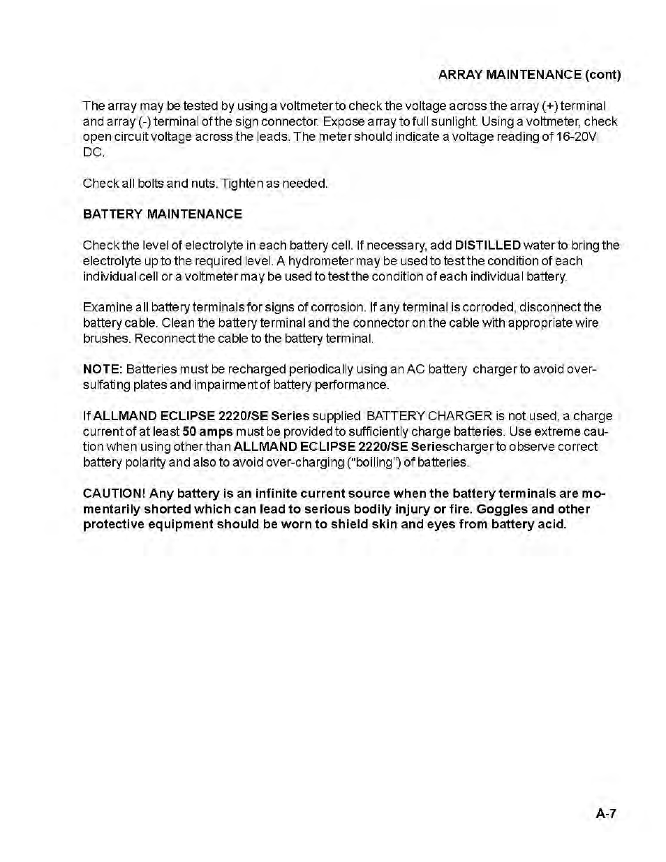 Allmand Brothers 2220/SE User Manual | Page 9 / 46
