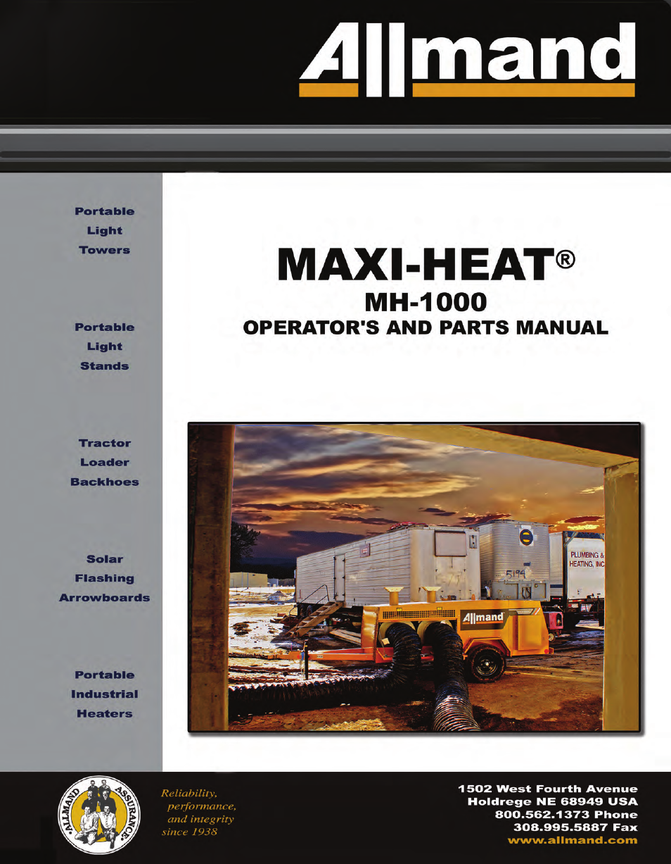 Allmand Brothers MH1000 IDF User Manual | 46 pages