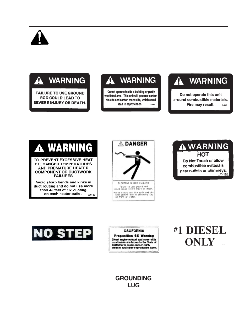 Safety decals | Allmand Brothers MH1000 IDF User Manual | Page 6 / 46