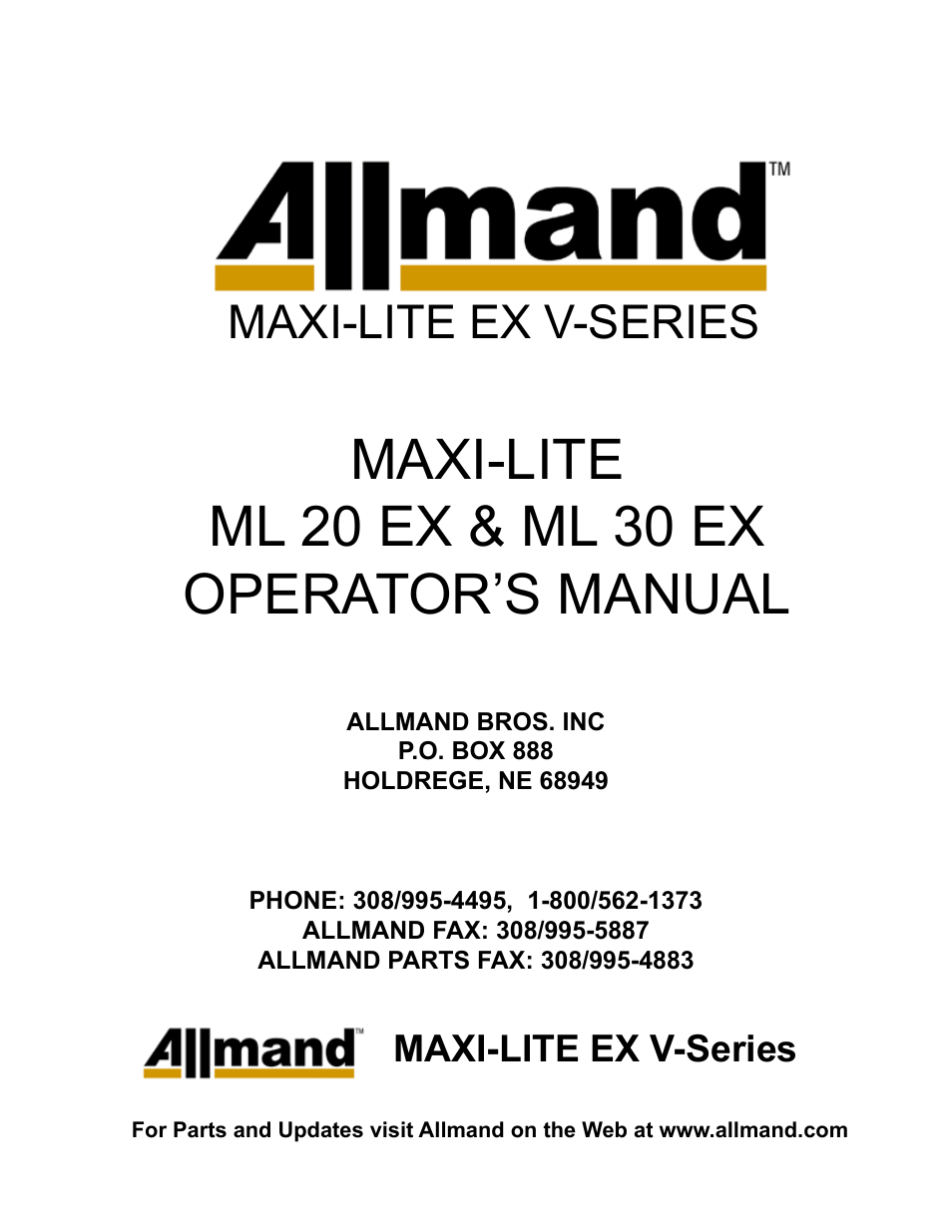 Allmand Brothers MLEX20-30KW V User Manual | 28 pages