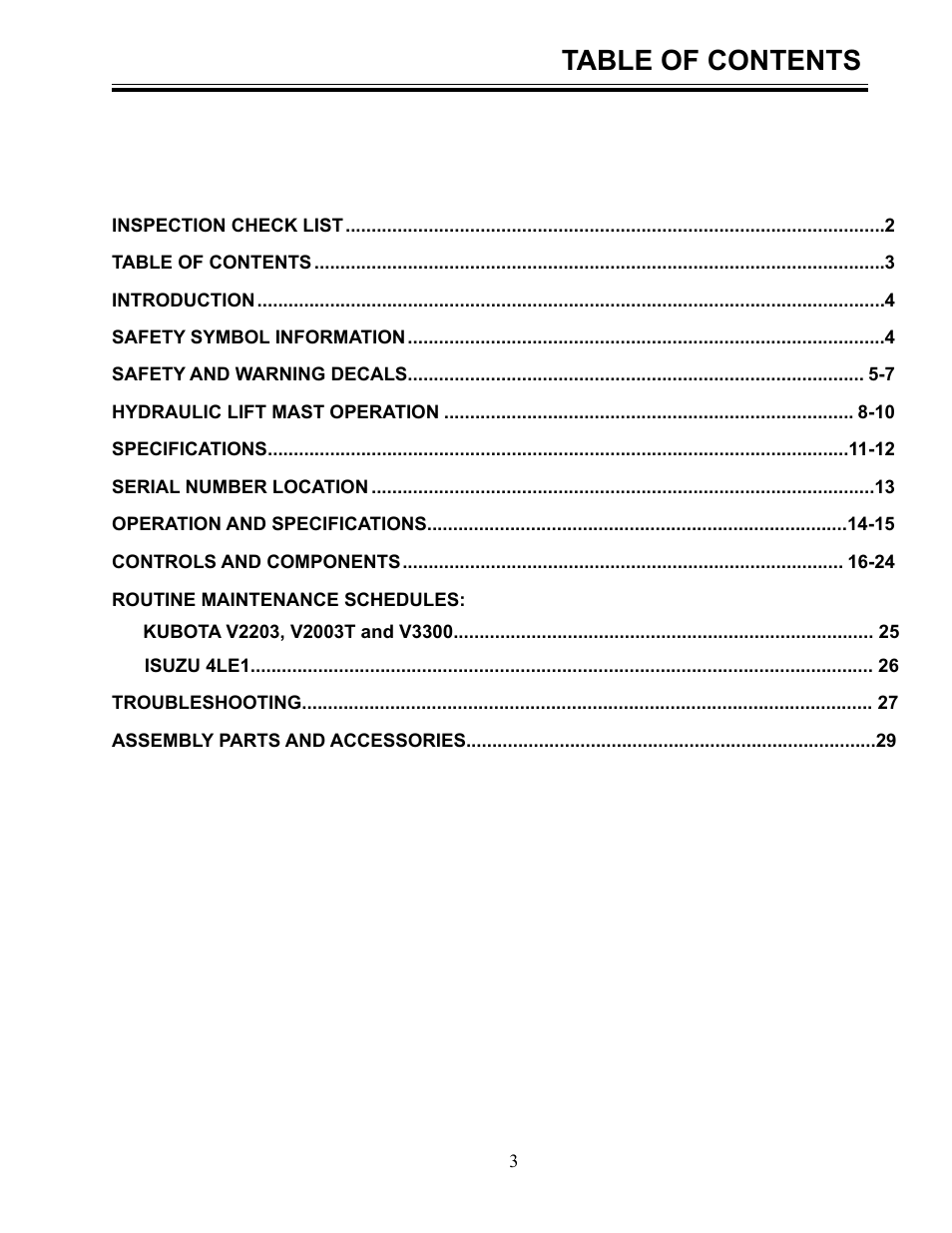 Allmand Brothers MLEX20-30KW V User Manual | Page 3 / 28