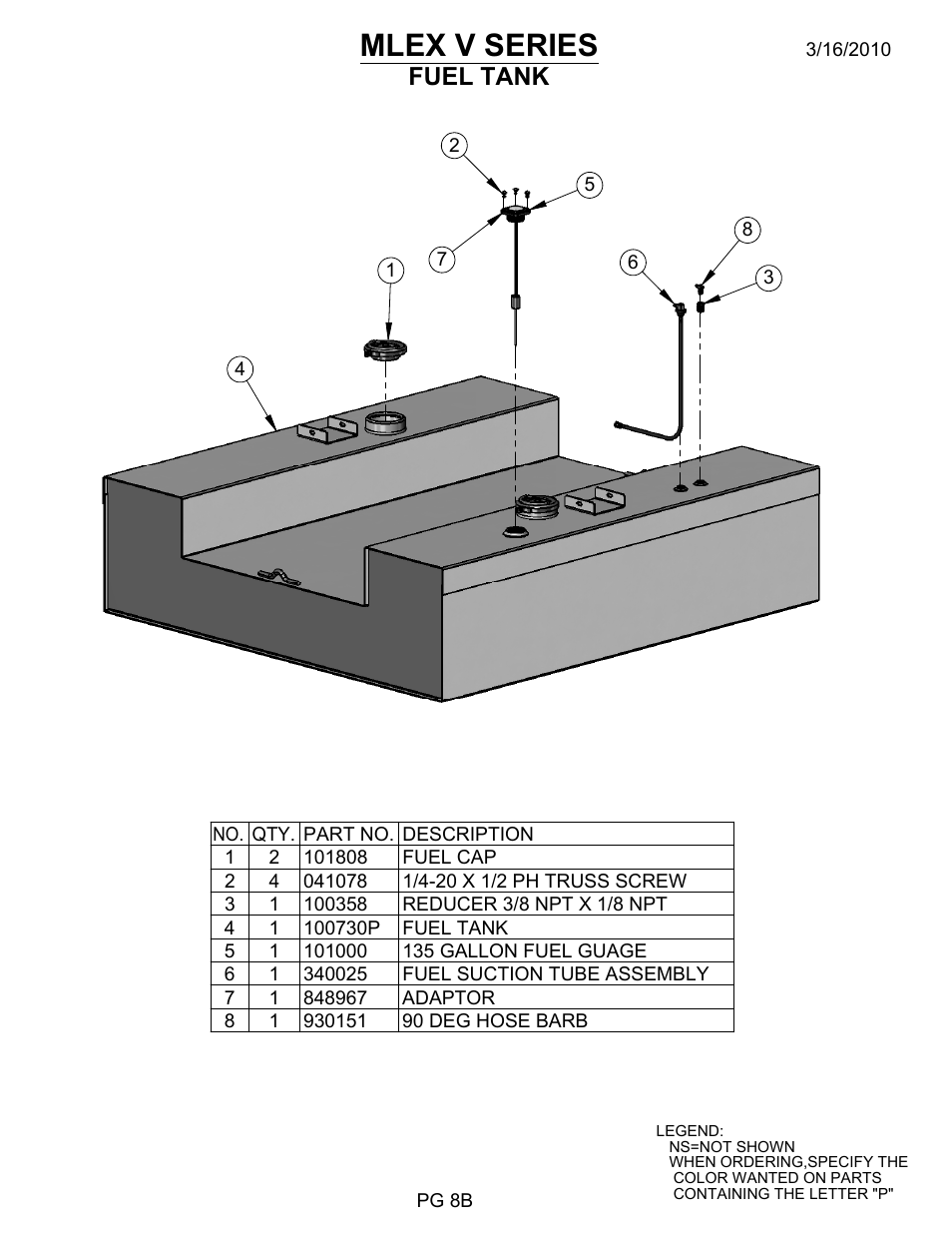 Pg 8b, Drawing view1, Mlex v series | Fuel tank | Allmand Brothers MLEX20-30KW V User Manual | Page 21 / 41