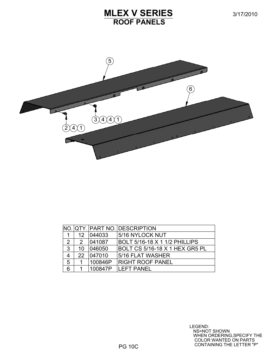 Pg 10c, Drawing view1, Mlex v series | Roof panels | Allmand Brothers MLEX20-30KW V User Manual | Page 27 / 41
