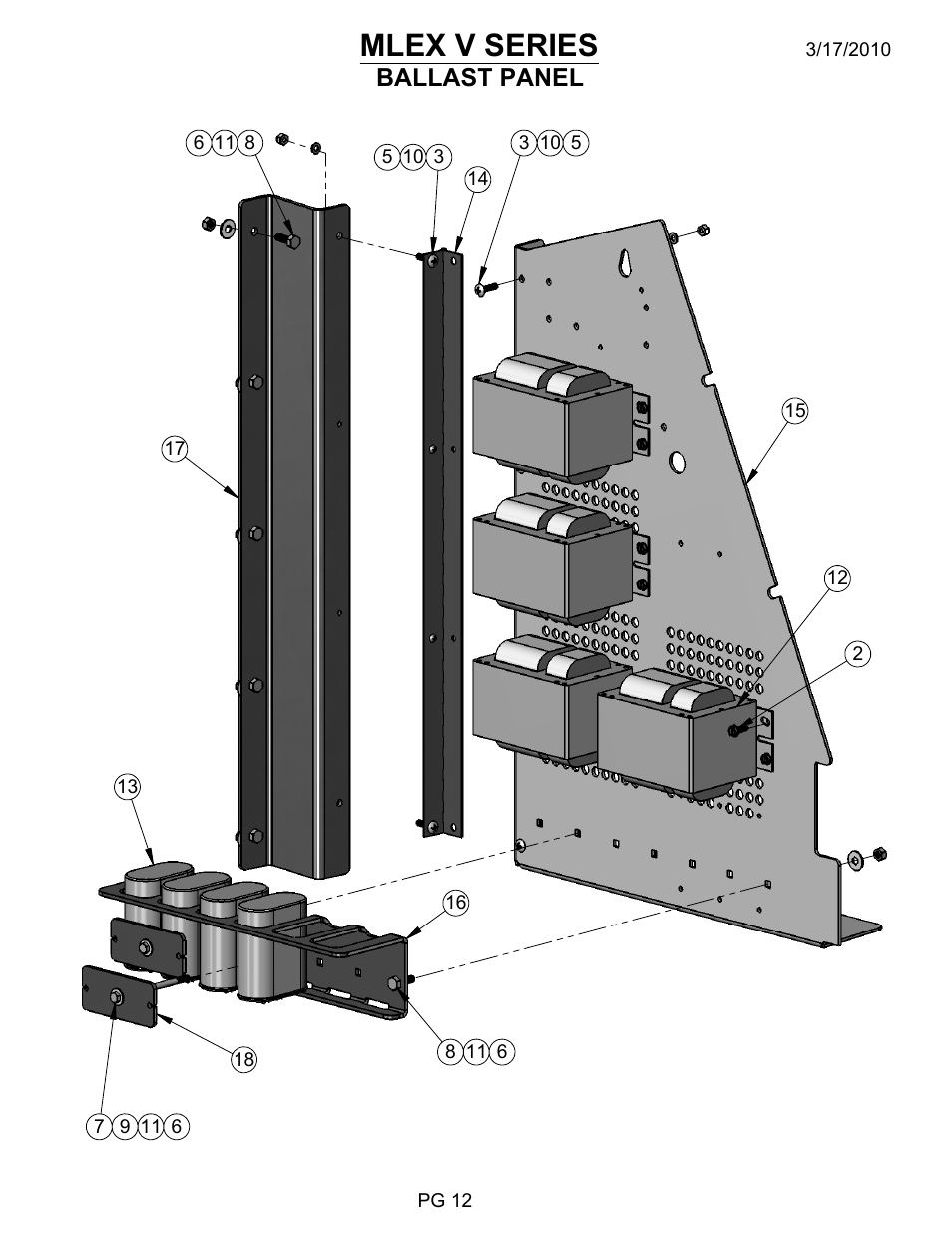 Pg 12, Drawing view1, Mlex v series | Ballast panel | Allmand Brothers MLEX20-30KW V User Manual | Page 30 / 41