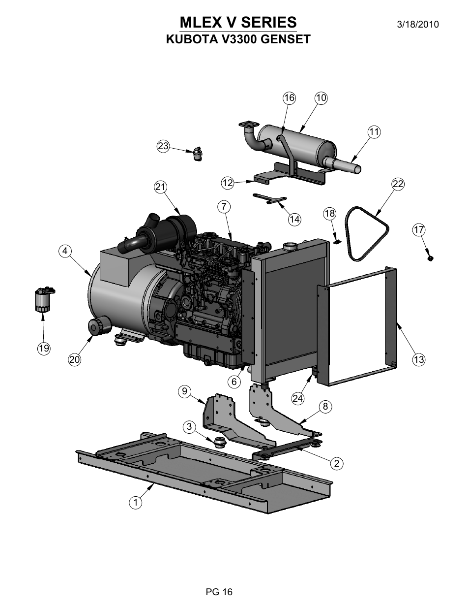 Pg 16, Drawing view1, Mlex v series | Kubota v3300 genset | Allmand Brothers MLEX20-30KW V User Manual | Page 34 / 41