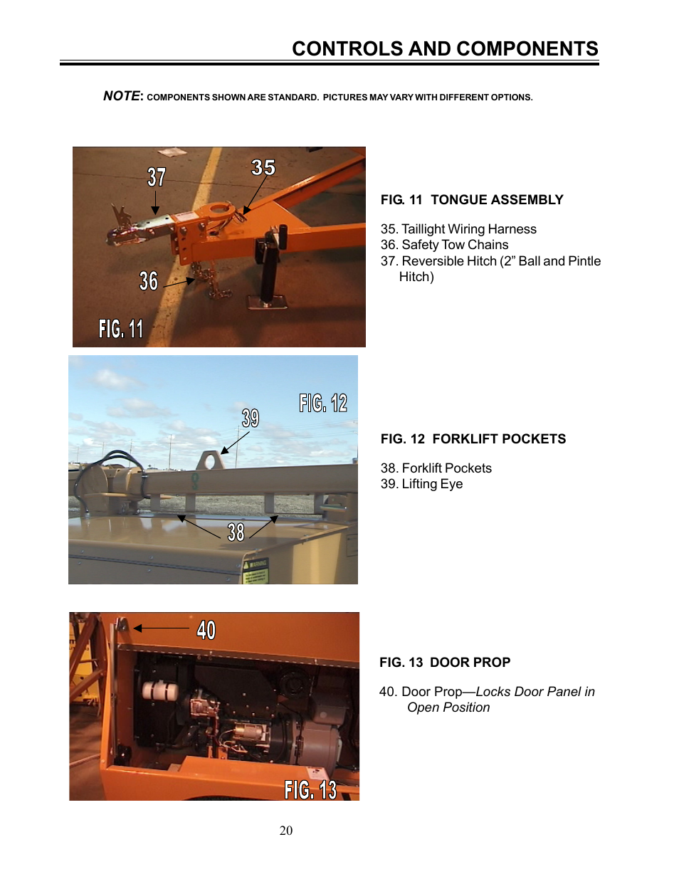 Controls and components | Allmand Brothers I HYDRAULIC User Manual | Page 20 / 26