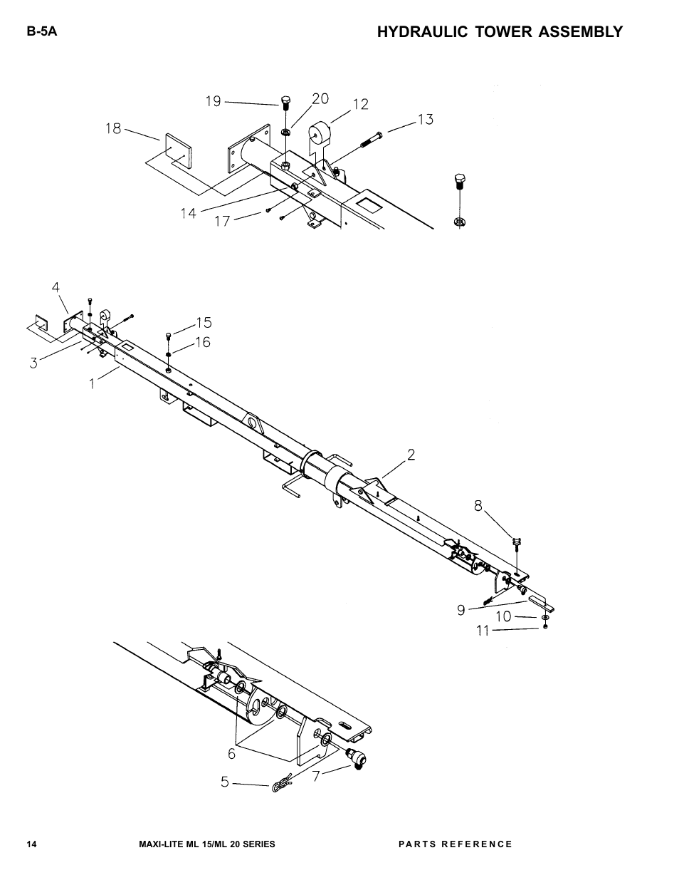 Hydraulic tower assembly | Allmand Brothers ML15-20 LD User Manual | Page 14 / 121