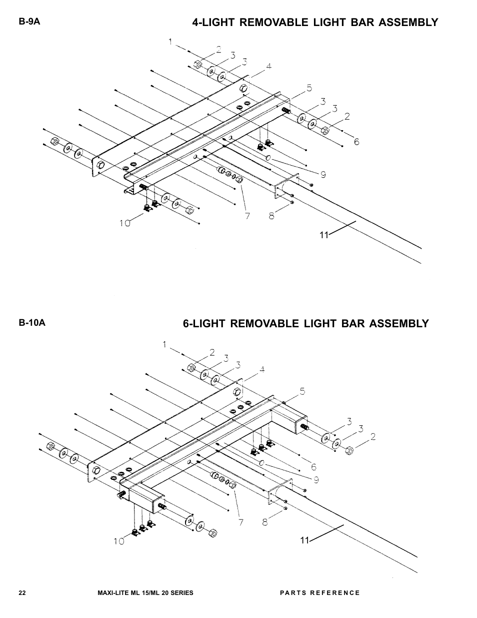 Light removable light bar assembly | Allmand Brothers ML15-20 LD User Manual | Page 22 / 121