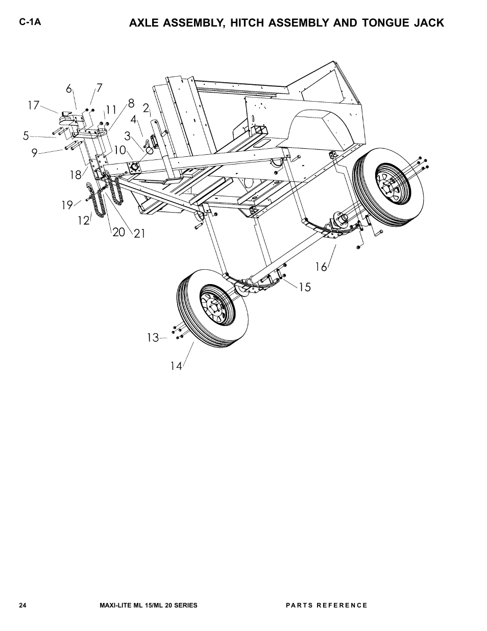 Axle assembly, hitch assembly and tongue jack | Allmand Brothers ML15-20 LD User Manual | Page 24 / 121