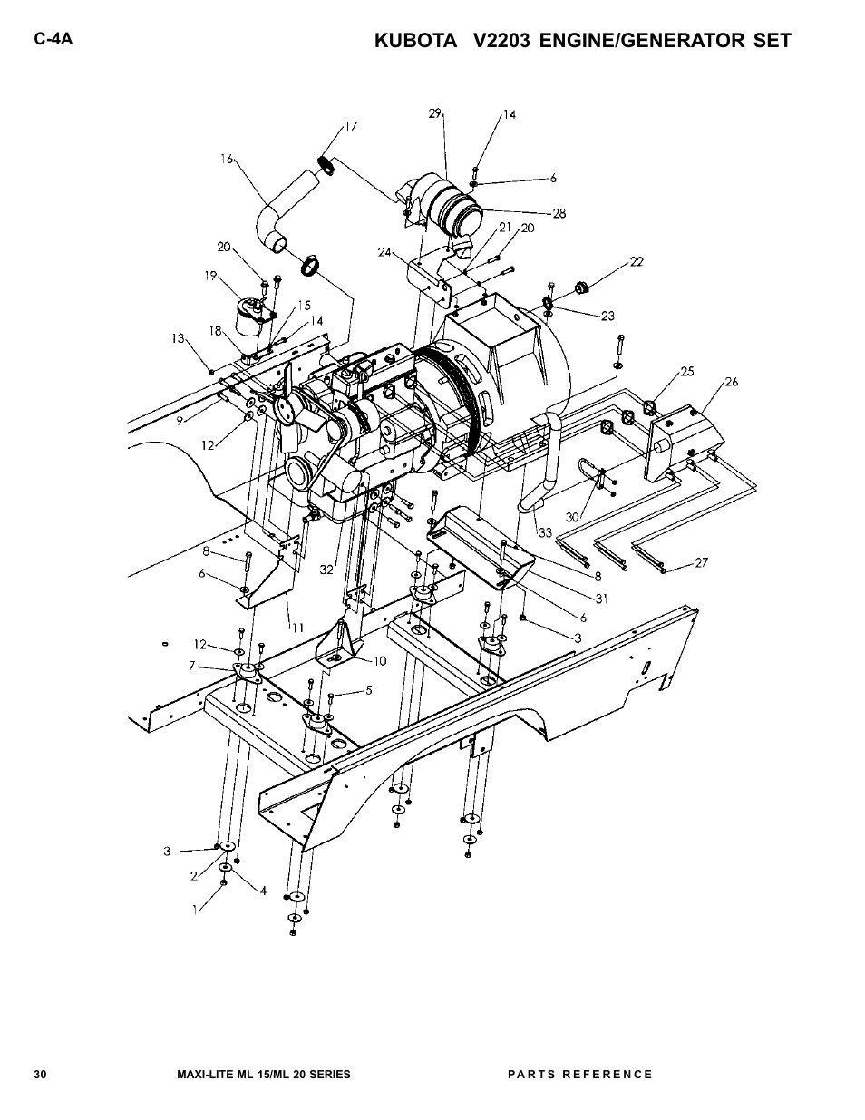 Kubota v2203 engine/generator set | Allmand Brothers ML15-20 LD User Manual | Page 30 / 121