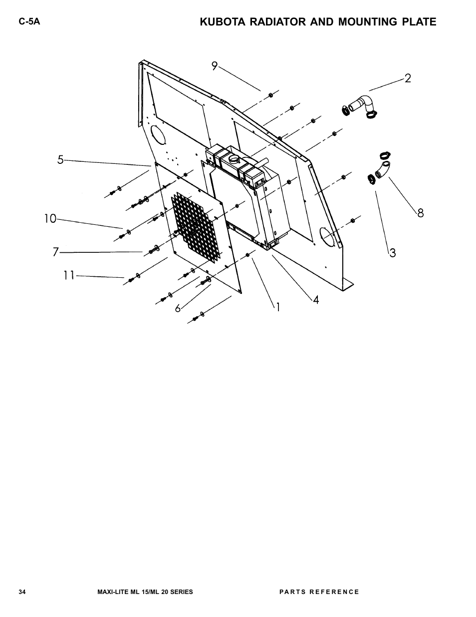 Kubota radiator and mounting plate | Allmand Brothers ML15-20 LD User Manual | Page 34 / 121