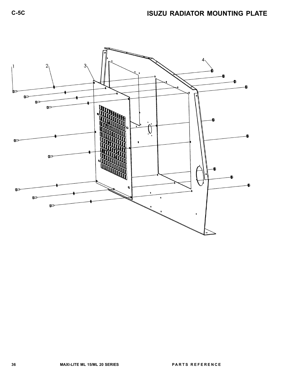 Isuzu radiator mounting plate | Allmand Brothers ML15-20 LD User Manual | Page 36 / 121