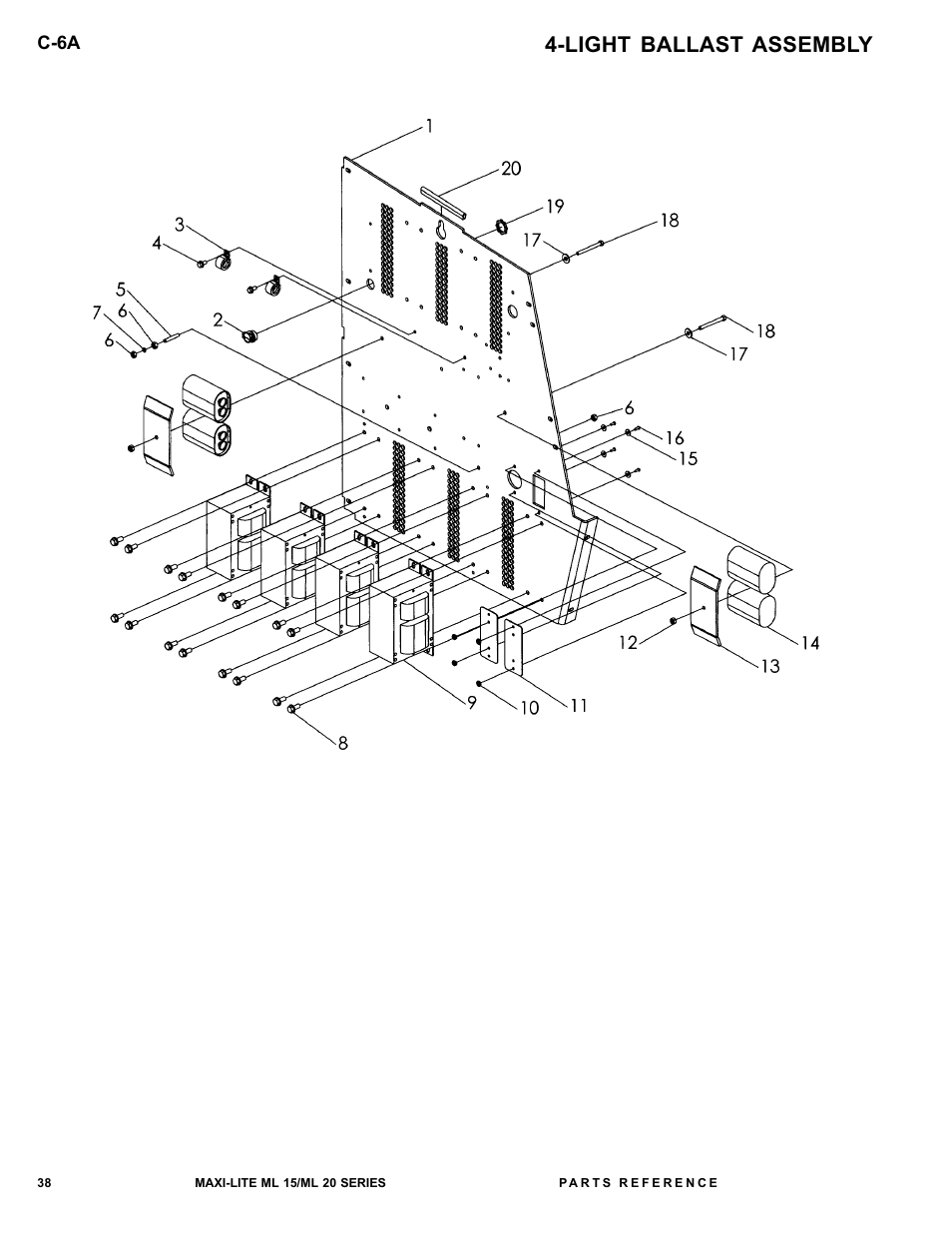 Light ballast assembly | Allmand Brothers ML15-20 LD User Manual | Page 38 / 121