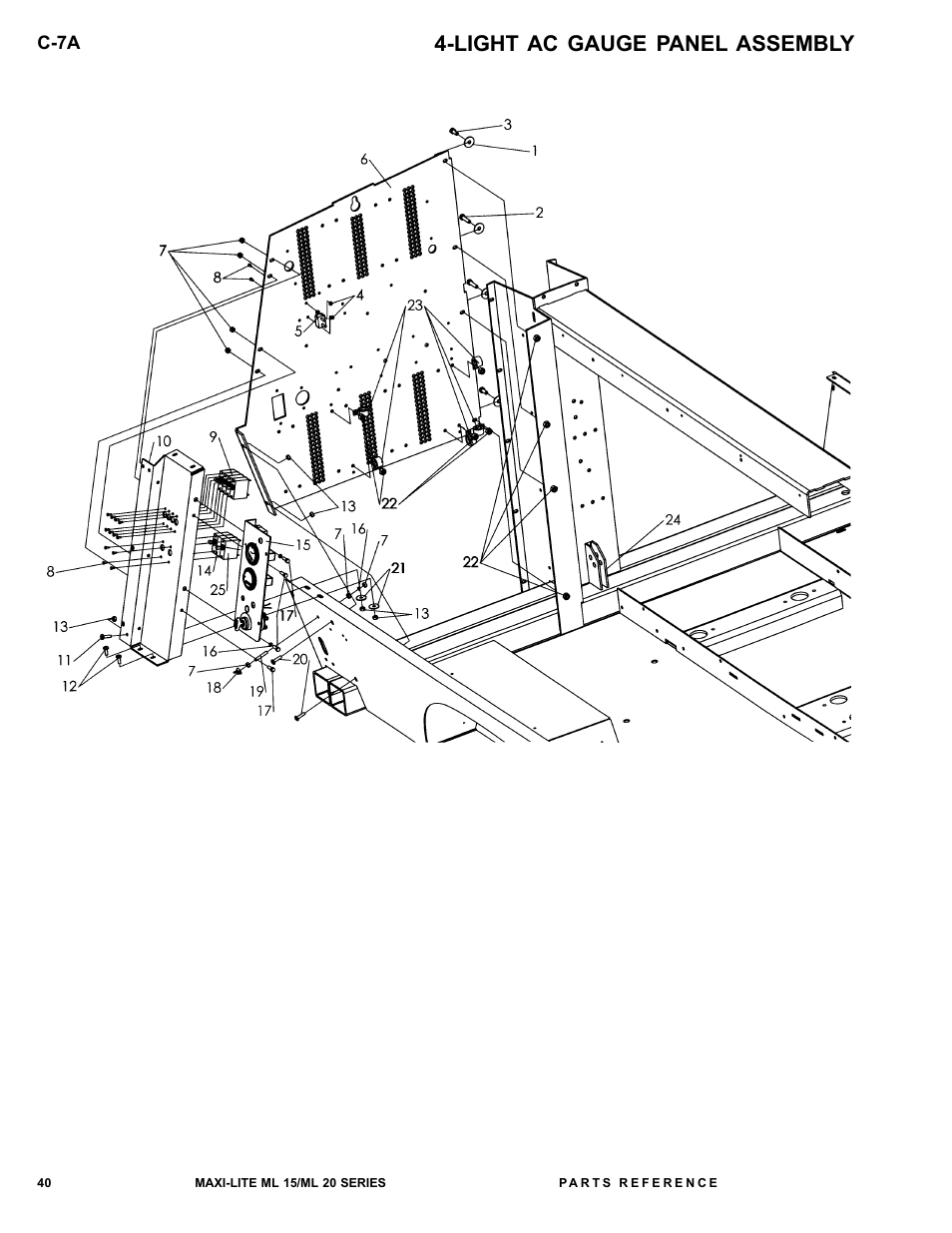 Light ac gauge panel assembly | Allmand Brothers ML15-20 LD User Manual | Page 40 / 121