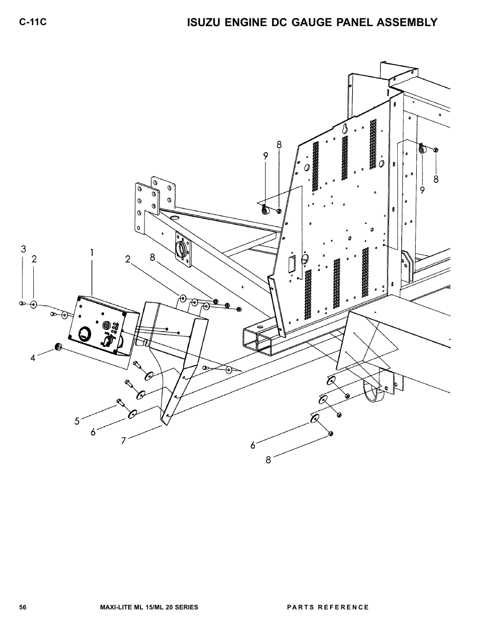 Isuzu engine dc gauge panel assembly | Allmand Brothers ML15-20 LD User Manual | Page 56 / 121