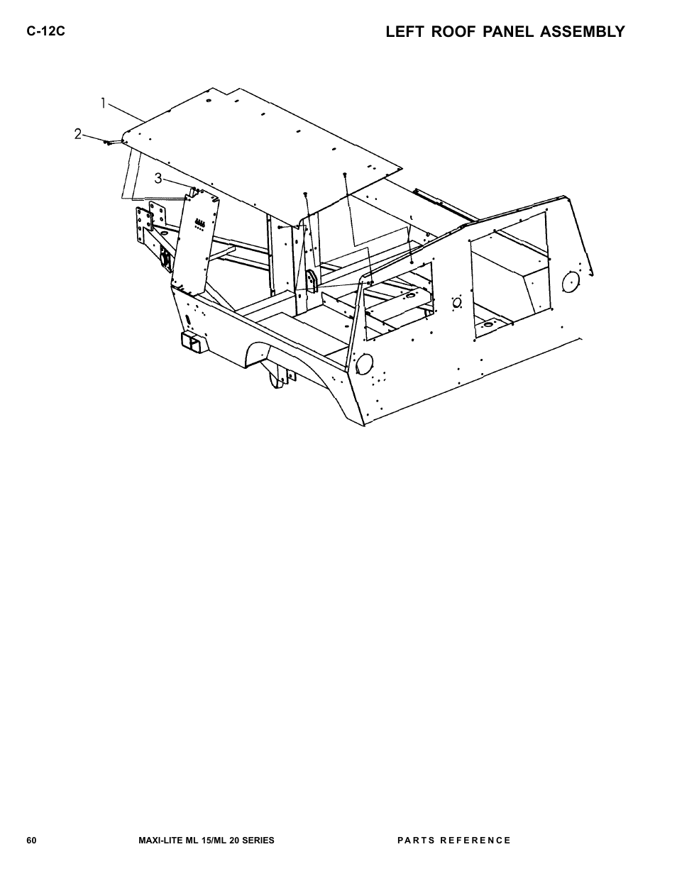 Left roof panel assembly | Allmand Brothers ML15-20 LD User Manual | Page 60 / 121