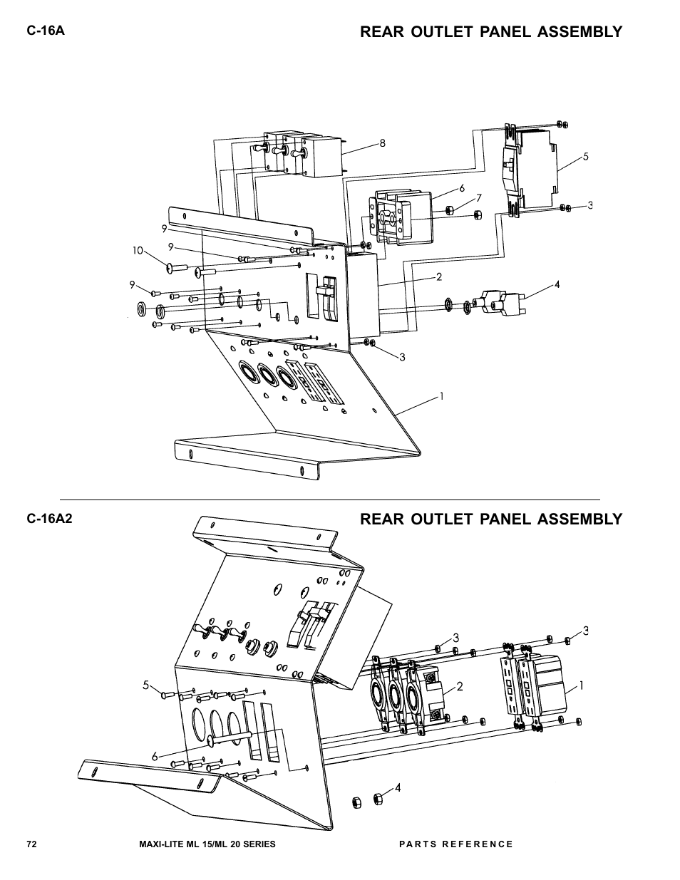 Rear outlet panel assembly | Allmand Brothers ML15-20 LD User Manual | Page 72 / 121