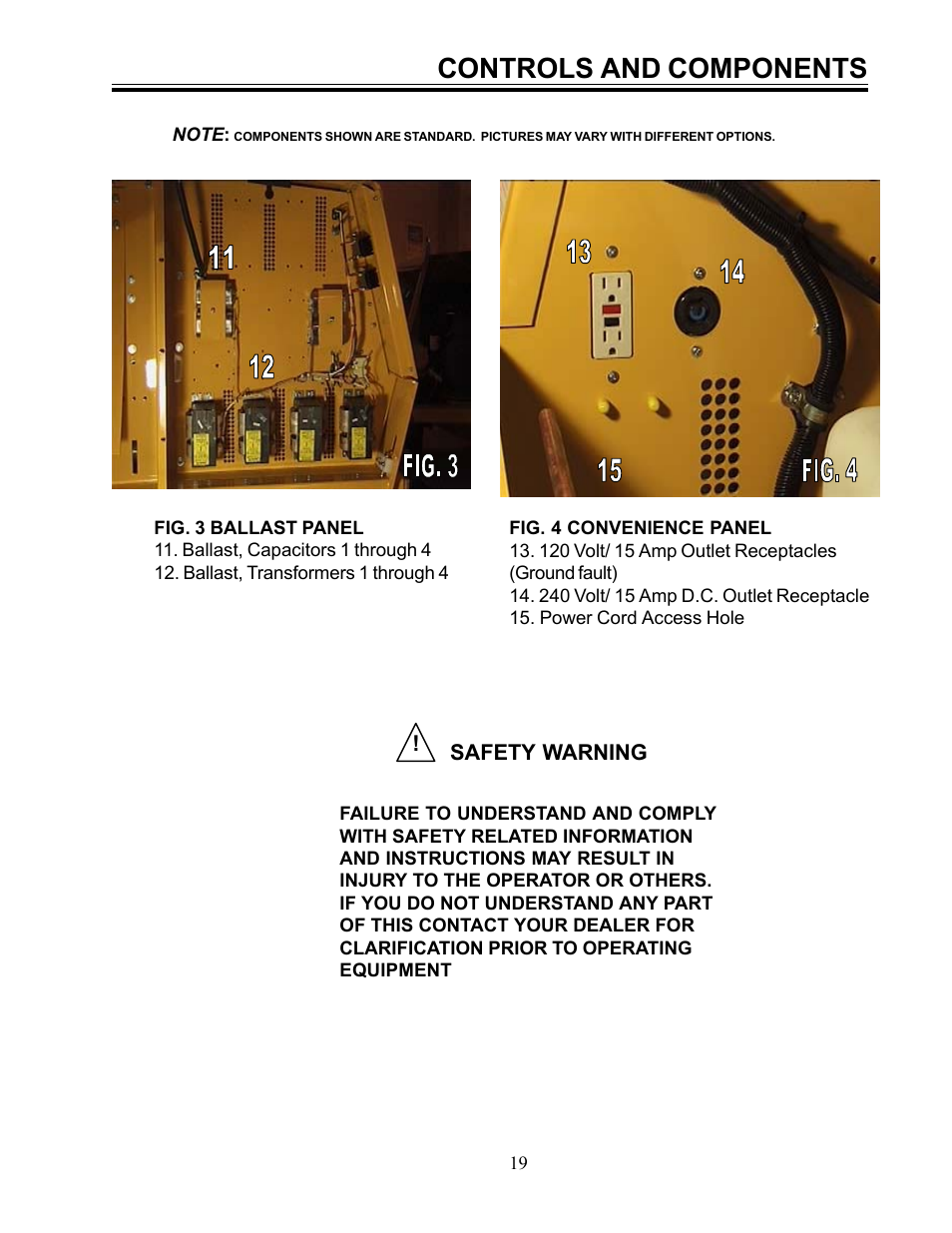 Controls and components | Allmand Brothers ML6-8 LD User Manual | Page 19 / 28