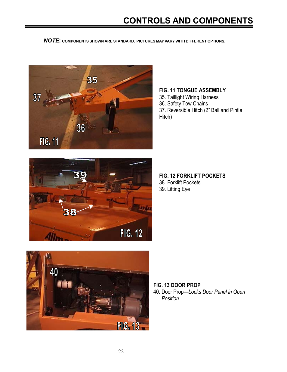 Controls and components | Allmand Brothers ML6-8 LD User Manual | Page 22 / 28