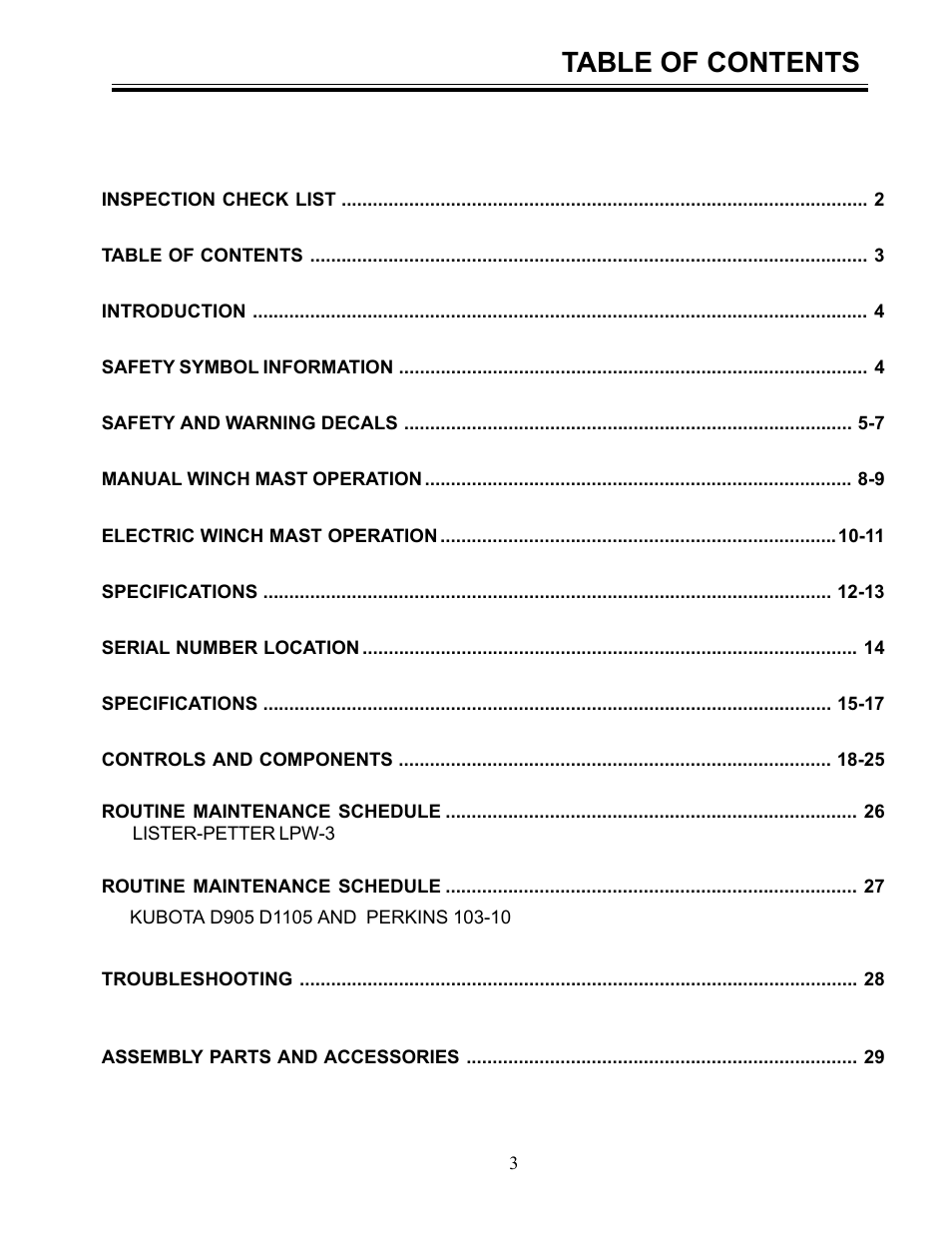 Allmand Brothers ML6-8 LD User Manual | Page 3 / 28