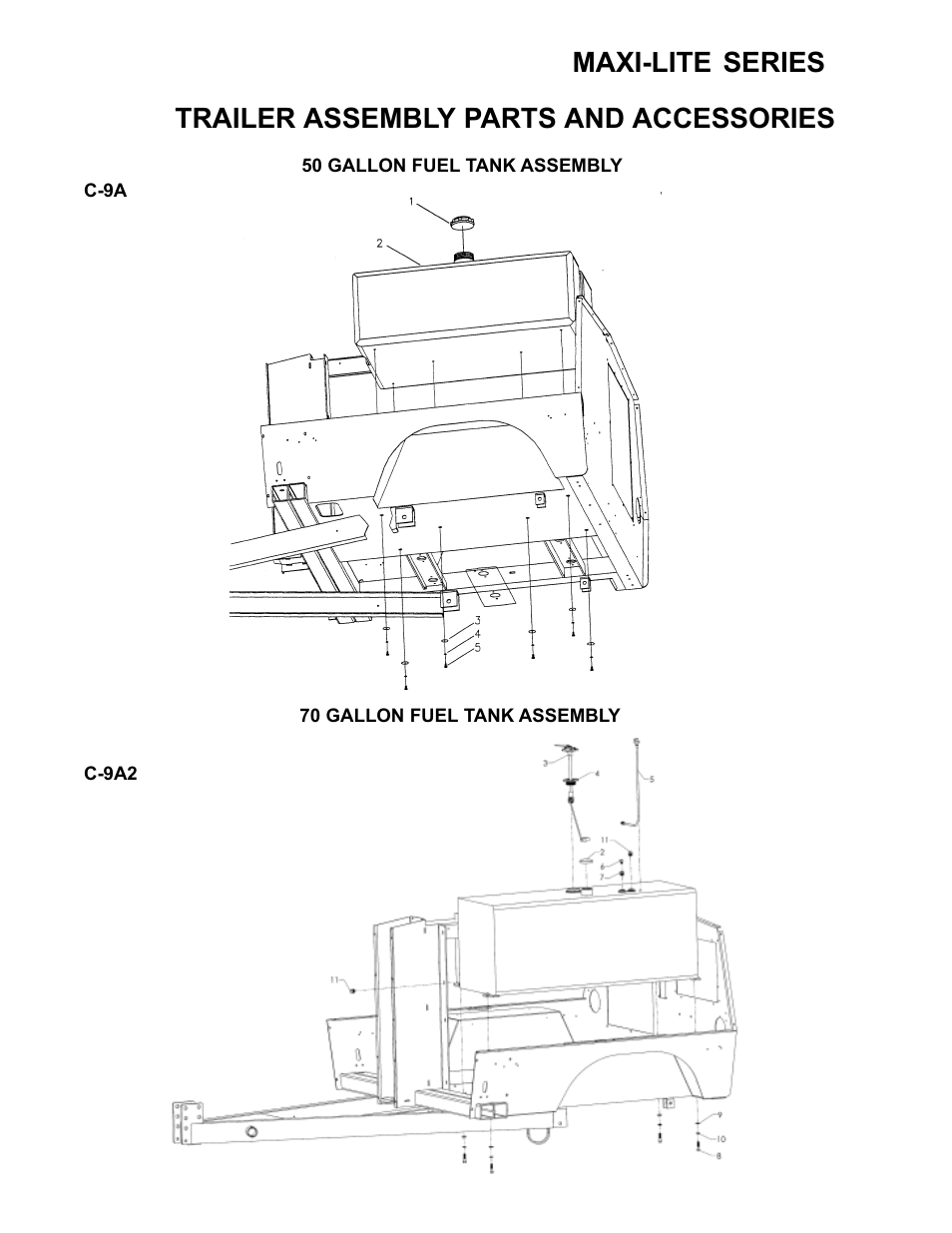 Maxi-lite series, Trailer assembly parts and accessories | Allmand Brothers ML6-8 LD User Manual | Page 46 / 87