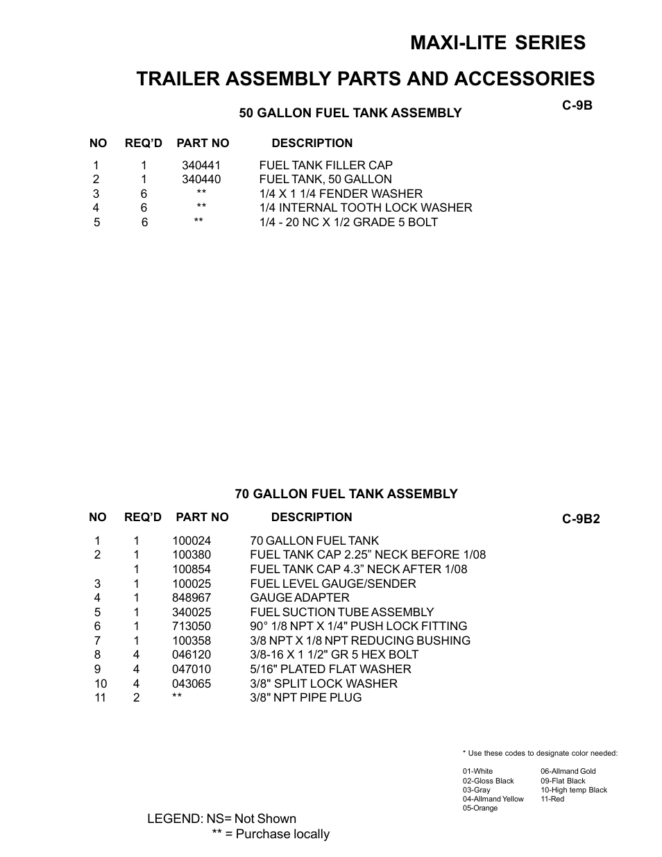 Maxi-lite series, Trailer assembly parts and accessories | Allmand Brothers ML6-8 LD User Manual | Page 47 / 87