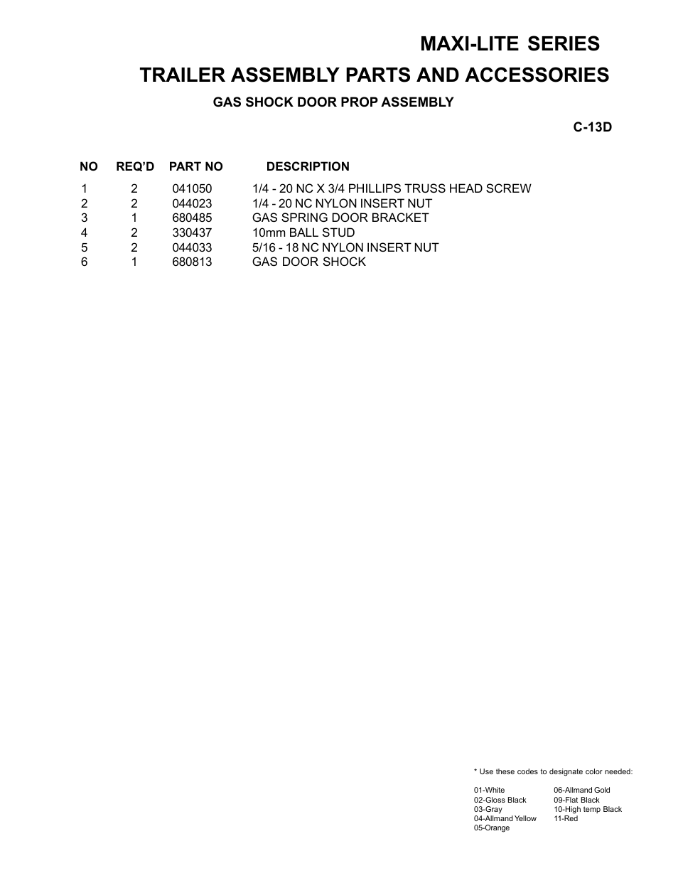 Maxi-lite series, Trailer assembly parts and accessories | Allmand Brothers ML6-8 LD User Manual | Page 59 / 87