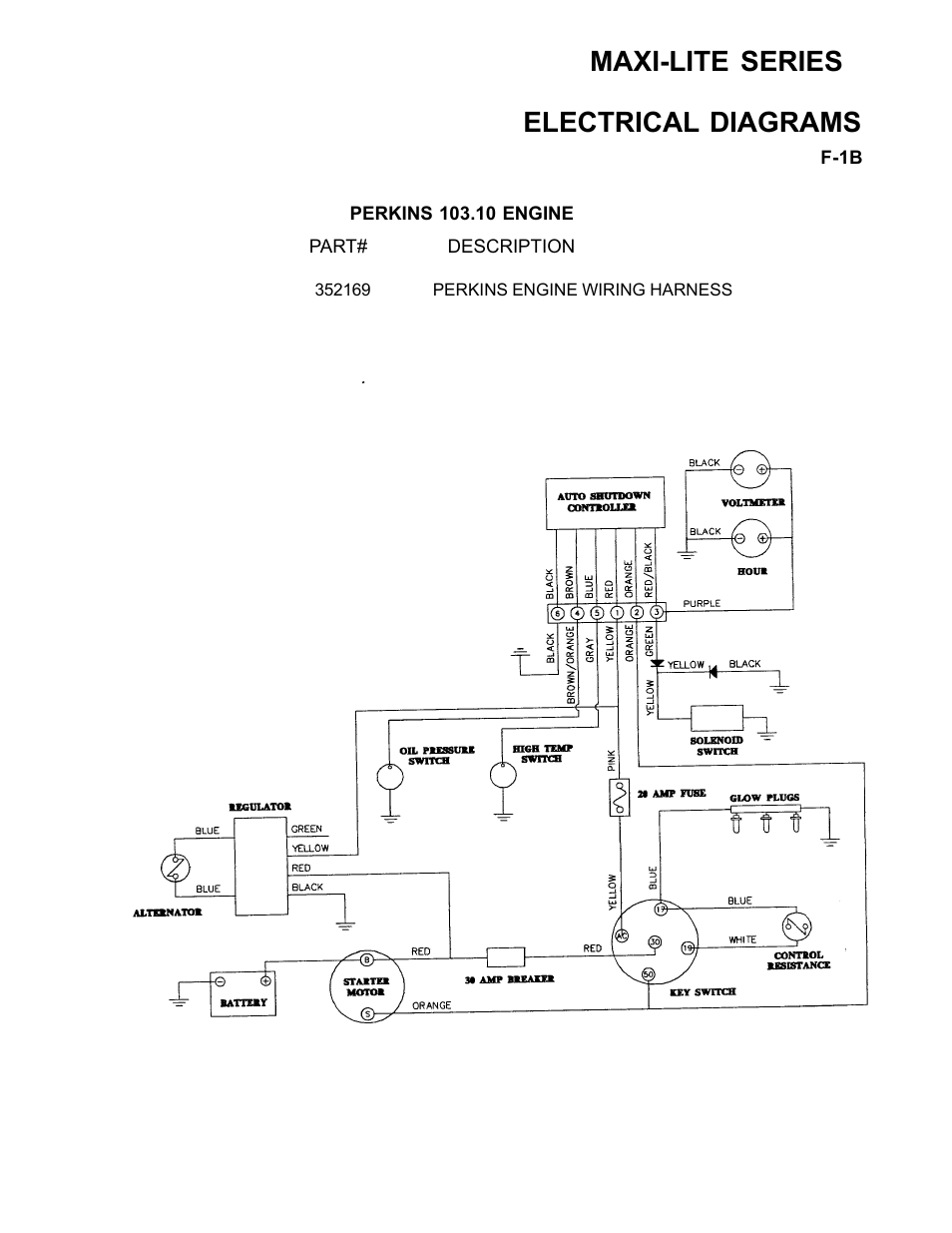 Maxi-lite series, Electrical diagrams, Part# description | Allmand Brothers ML6-8 LD User Manual | Page 79 / 87