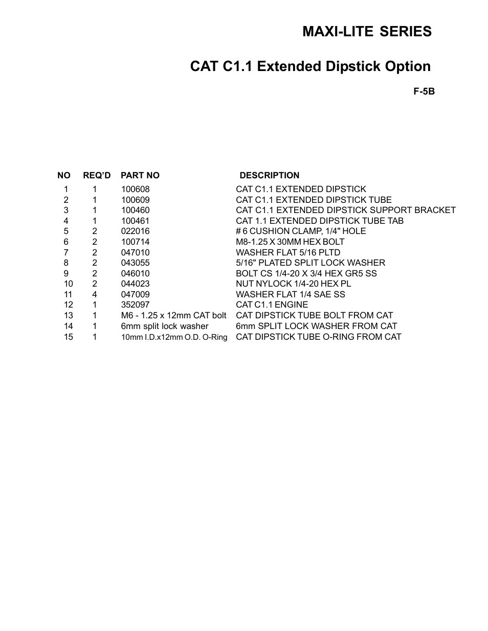 Maxi-lite series, Cat c1.1 extended dipstick option | Allmand Brothers ML6-8 LD User Manual | Page 87 / 87