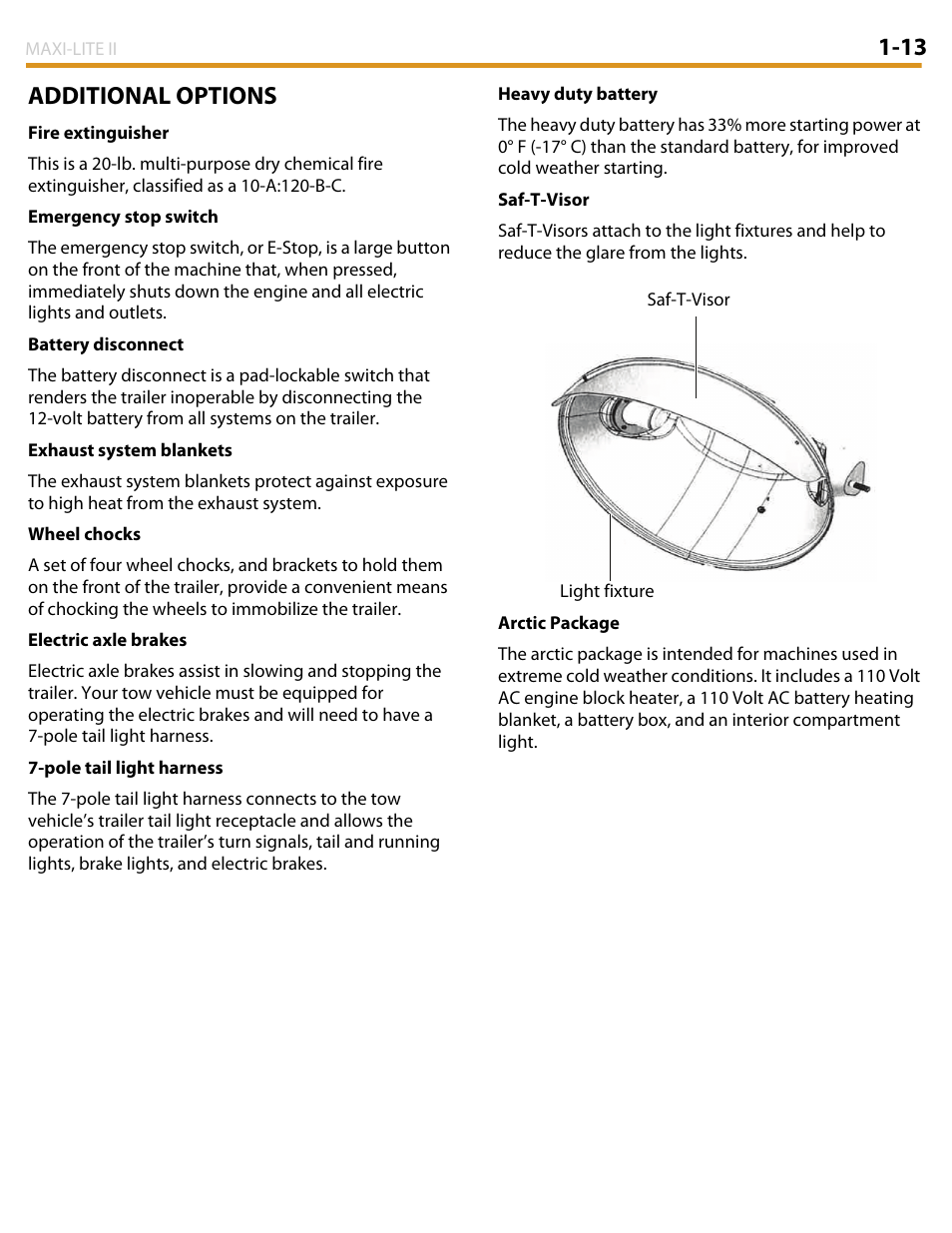 13 additional options | Allmand Brothers MAXI LITE II User Manual | Page 16 / 80