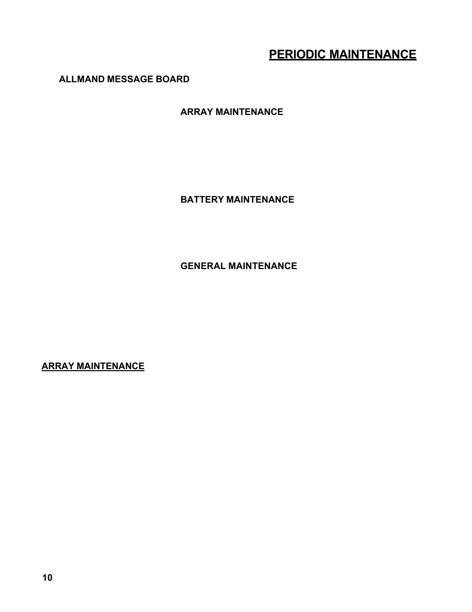 Periodic maintenance | Allmand Brothers MB 6200 User Manual | Page 10 / 76