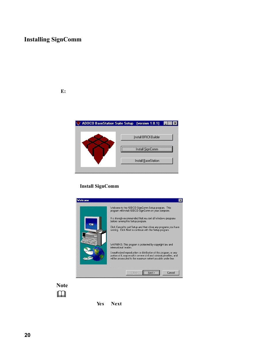 Installing signcomm | Allmand Brothers MB 6200 User Manual | Page 20 / 76