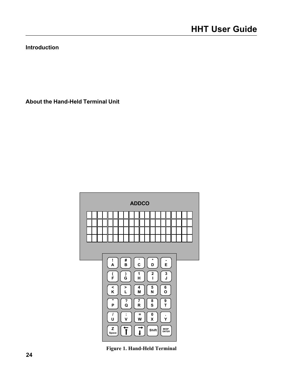 Hht user guide, Introduction, About the hand-held terminal unit | Allmand Brothers MB 6200 User Manual | Page 24 / 76