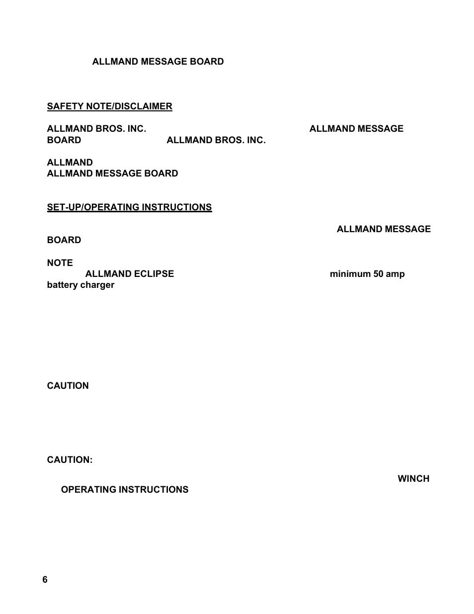 Allmand Brothers MB 6200 User Manual | Page 6 / 76