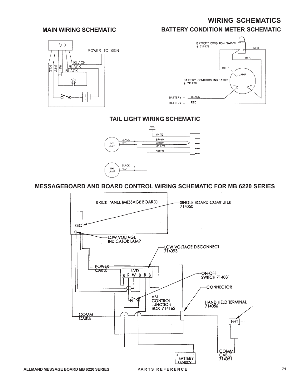 Wiring schematics | Allmand Brothers MB 6200 User Manual | Page 71 / 76