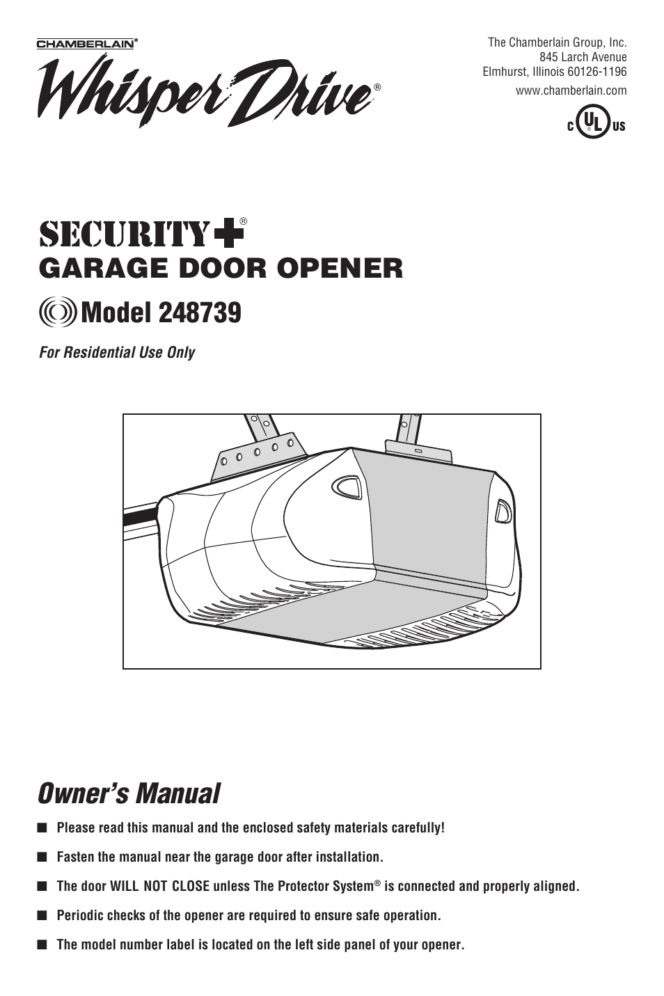 Chamberlain 248739 User Manual | 44 pages