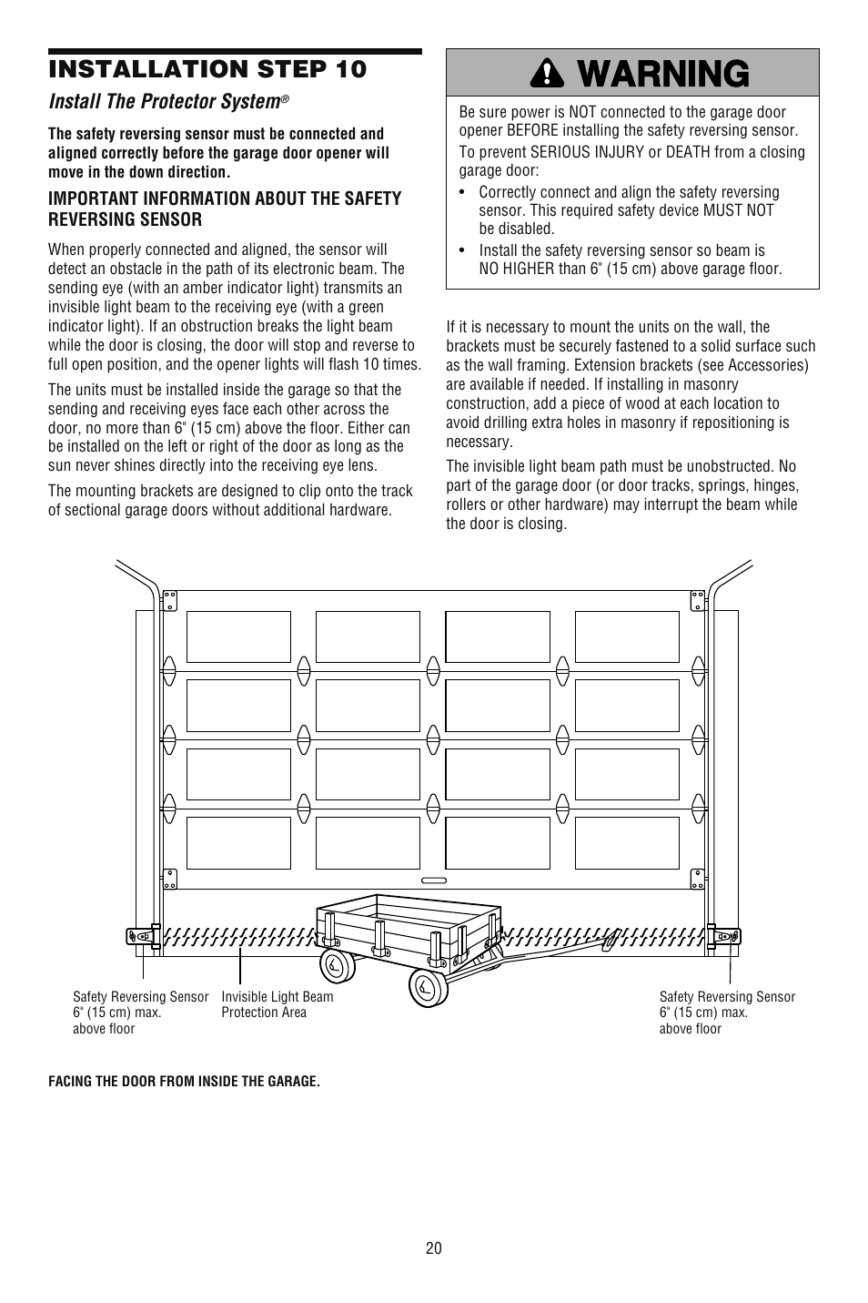 Install the protector system, Installation step 10 | Chamberlain 248739 User Manual | Page 20 / 44