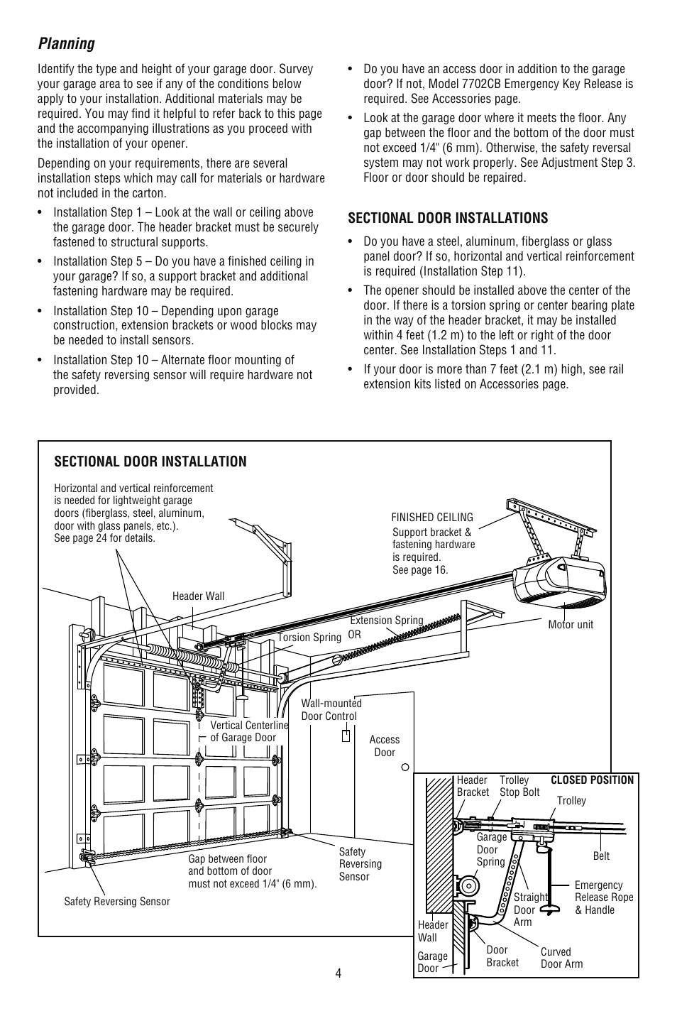 Planning | Chamberlain 248739 User Manual | Page 4 / 44