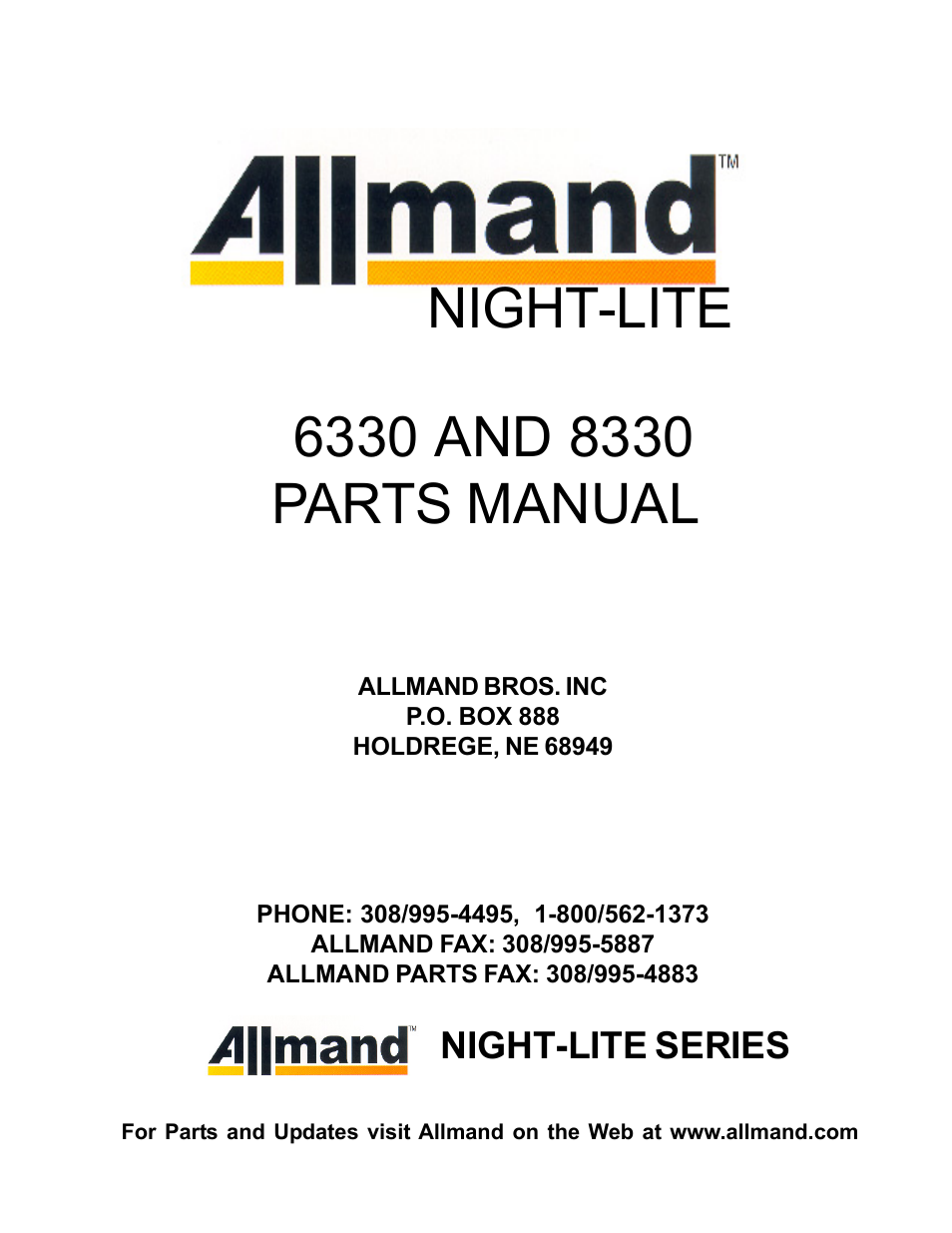 Allmand Brothers NL6330 User Manual | 87 pages