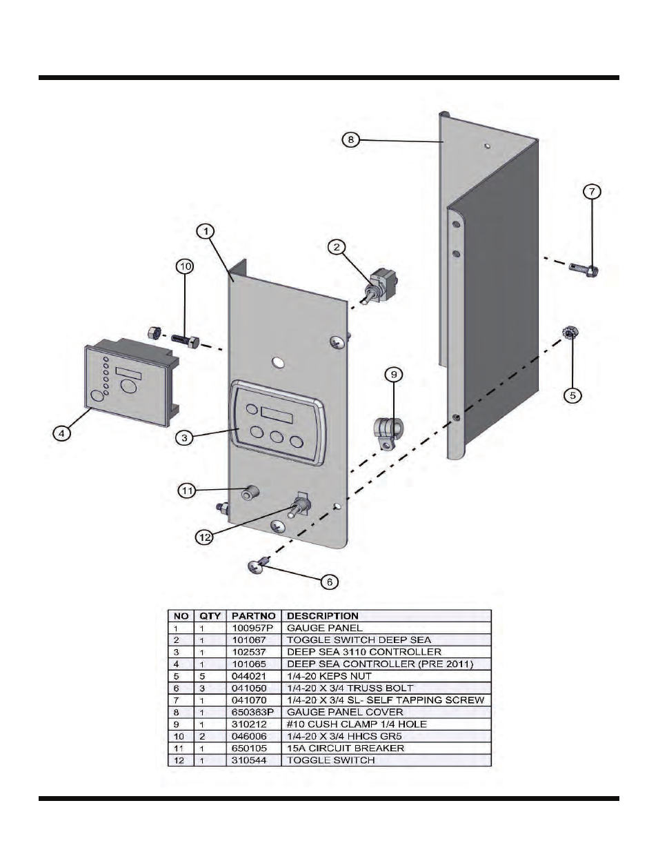 Kubota deep sea control panel, Night lite pro 50-60 hz | Allmand Brothers NIGHT LITE PRO LD User Manual | Page 36 / 54