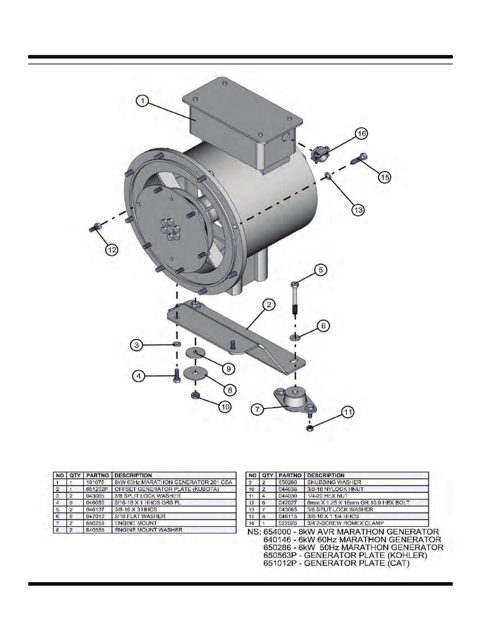 Marathon generator, Night lite pro 50-60 hz | Allmand Brothers NIGHT LITE PRO LD User Manual | Page 39 / 54