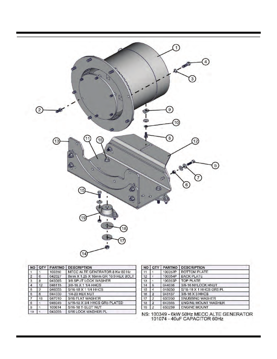 Mecc alte generator, Night lite pro 50-60 hz | Allmand Brothers NIGHT LITE PRO LD User Manual | Page 40 / 54