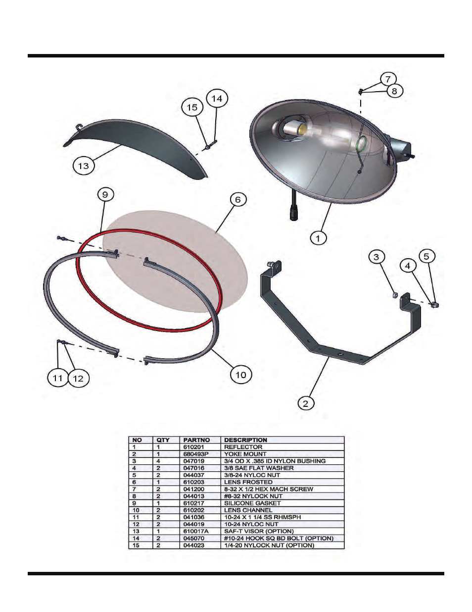 Night lite pro 50-60 hz, Sho lamp holder | Allmand Brothers NIGHT LITE PRO LD User Manual | Page 6 / 54