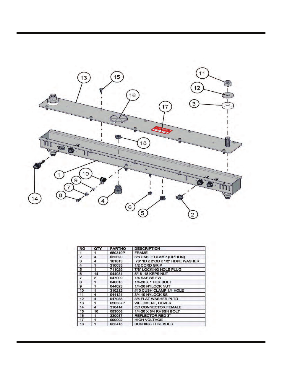 Night lite pro 50-60 hz, Light bar manual winch tower | Allmand Brothers NIGHT LITE PRO LD User Manual | Page 8 / 54