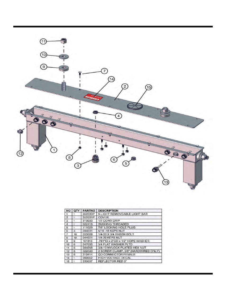 Night lite pro 50-60 hz, 6 light removable light bar laydown tower | Allmand Brothers NIGHT LITE PRO LD User Manual | Page 9 / 54