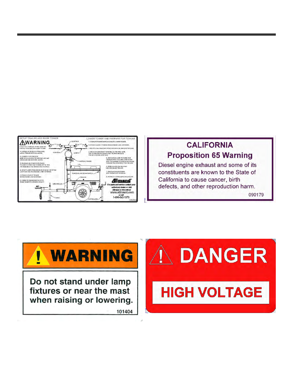 Safety, Safety labels and location | Allmand Brothers NIGHT LITE PRO V User Manual | Page 13 / 67