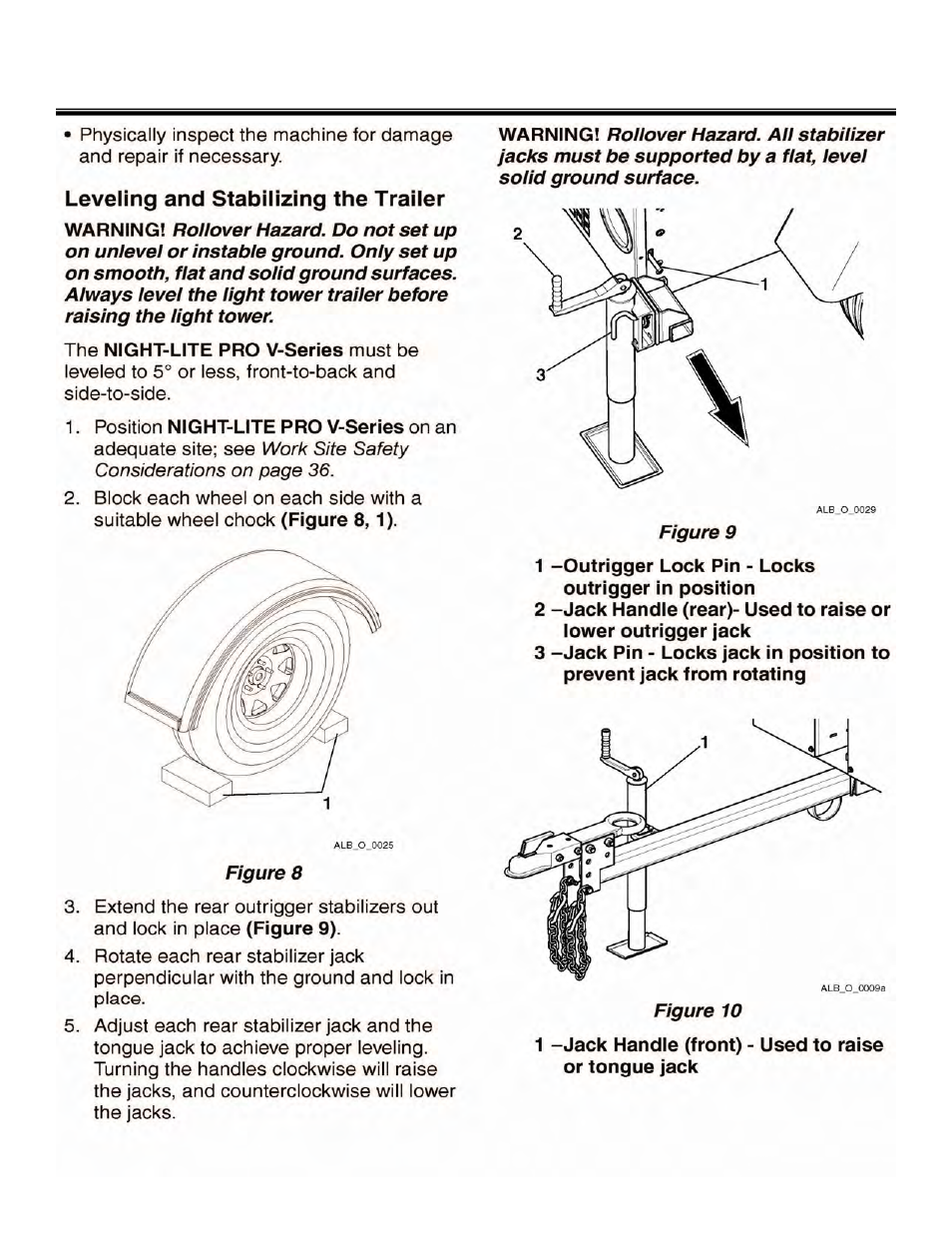 Operation | Allmand Brothers NIGHT LITE PRO V User Manual | Page 37 / 67
