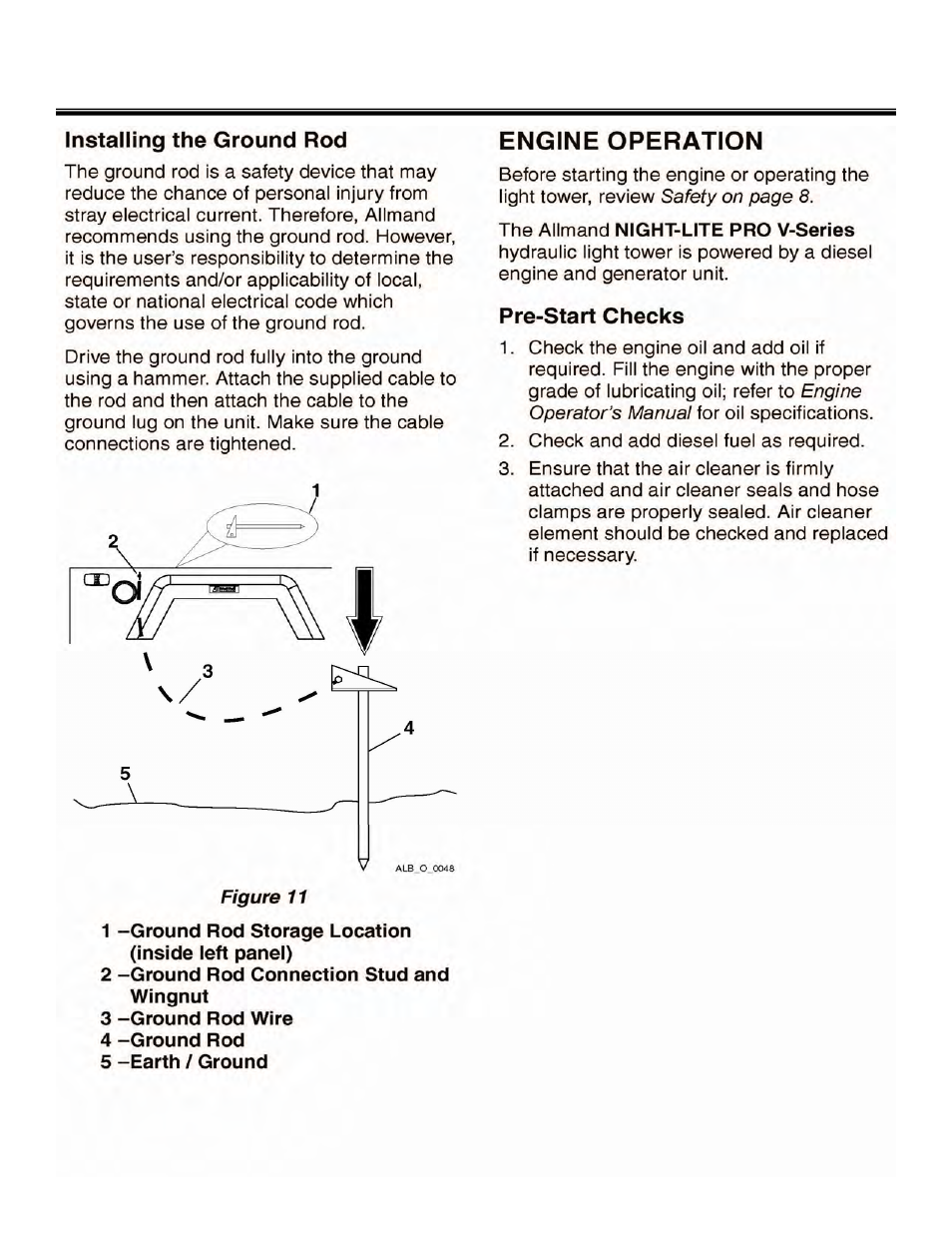 Operation | Allmand Brothers NIGHT LITE PRO V User Manual | Page 38 / 67